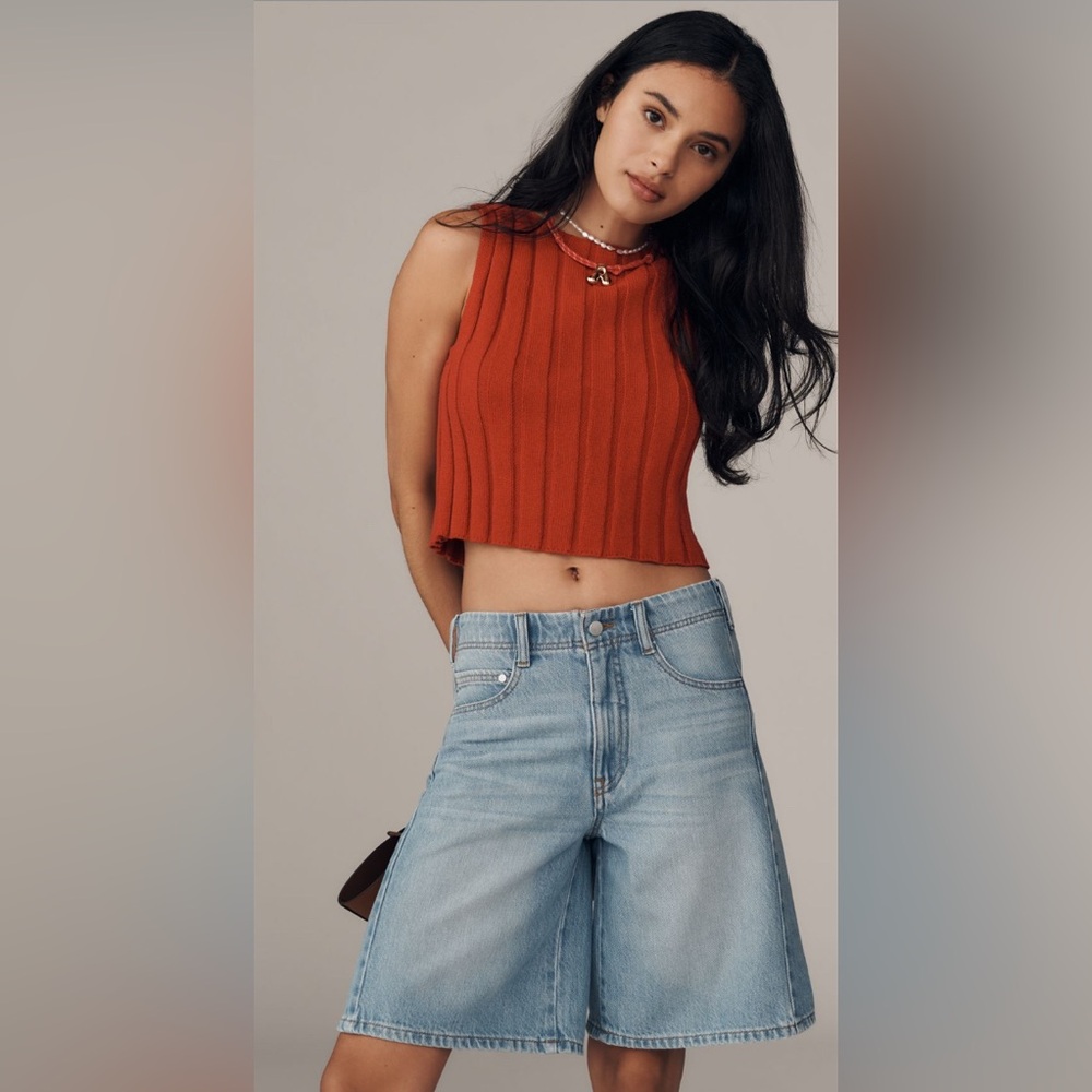The Adi Mid Rise Bermuda Shorts by Pilcro